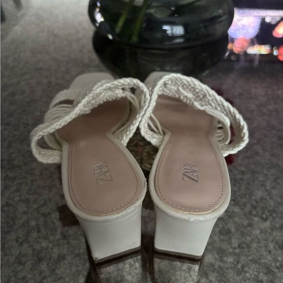 Zara Geometric Macramé Heel Sandals - Picture 7 of 8